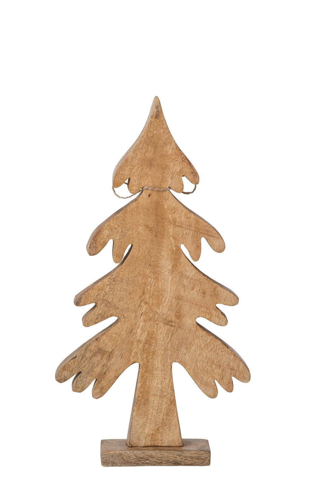 J-Line Dennenboom met strik - mangohout - naturel/turquoise - medium