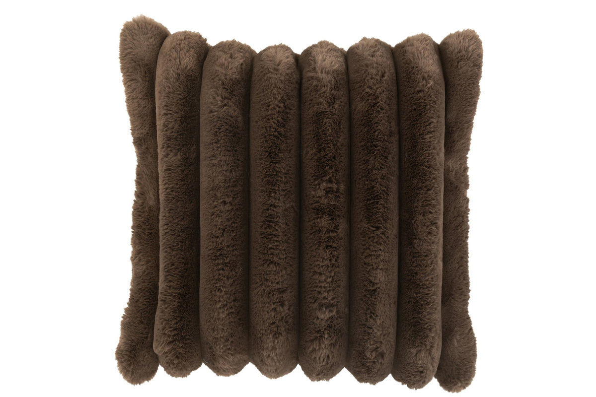 J-Line kussen Corduroy - polyester - chocolade - large