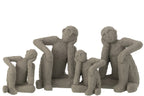 J-Line boekensteun Zittend - cement - grijs - large - 2 stuks