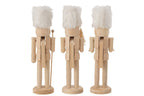 J-Line Doos Van 3 Notenkrakers Hout/Bont Naturel/Wit