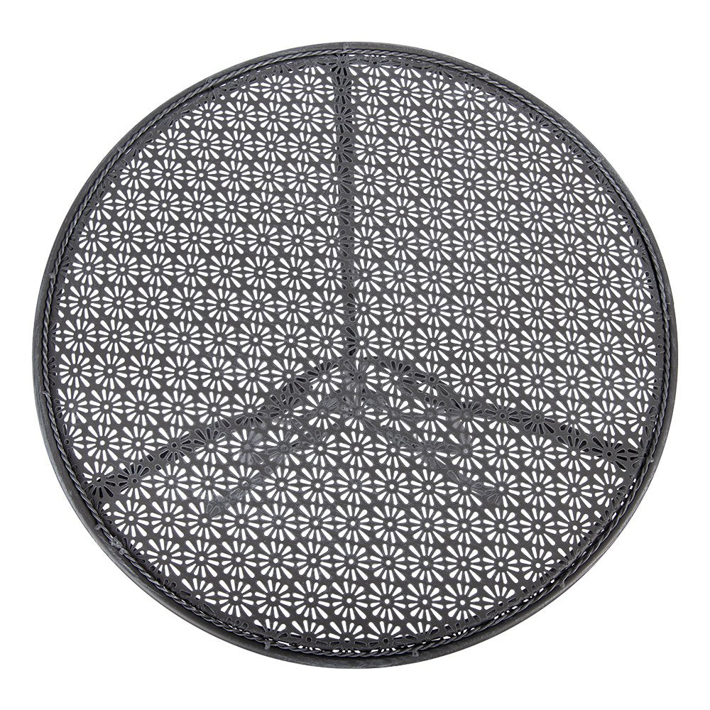 Bistroset Bistrotafel Bistrostoel 3-delig Ø 60x71 / 50x40x93 cm Grijs Metaal