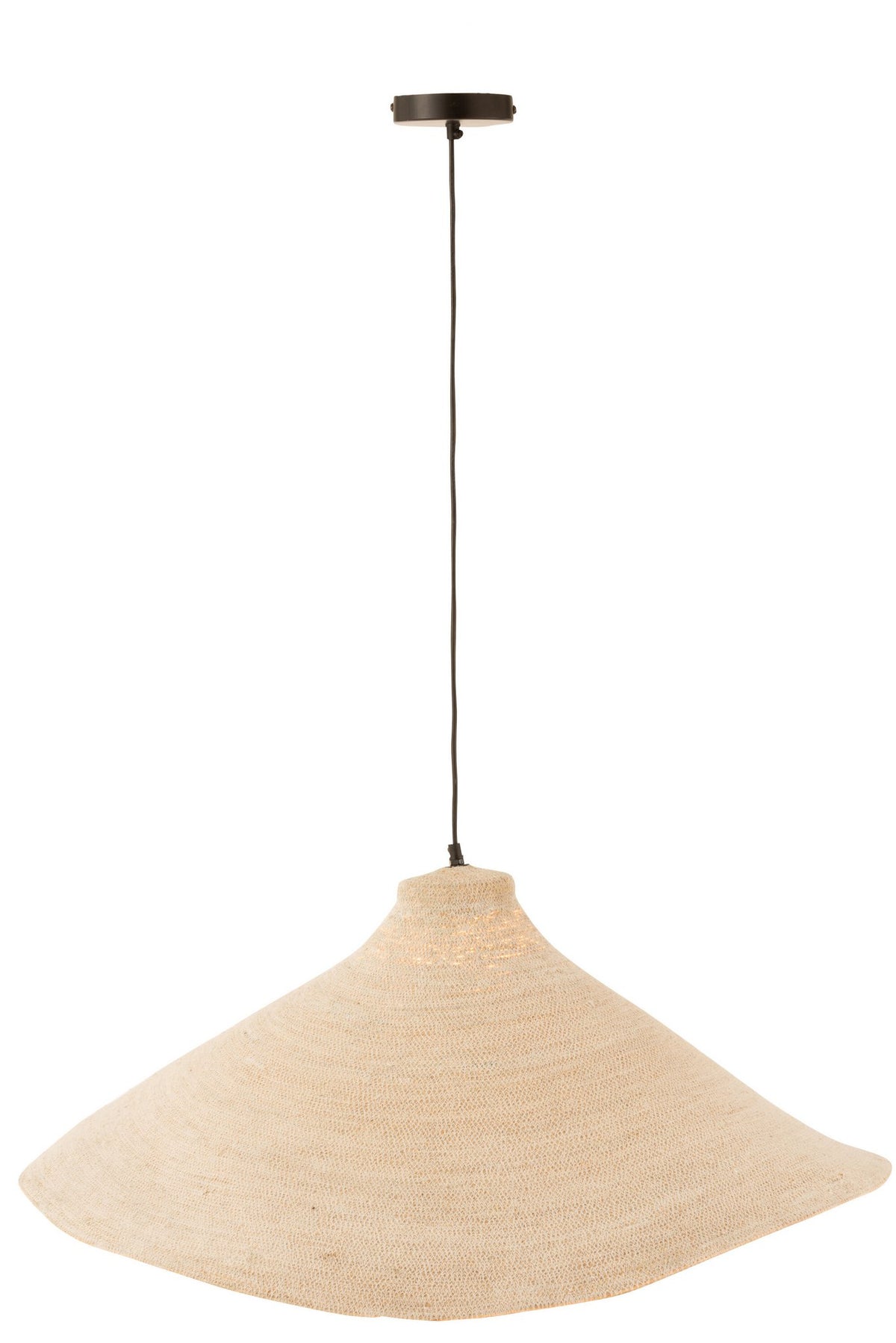 J-Line hanglamp Kegel - zeegras - wit