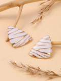Witte oorknopjes – mode-sieraden – vergulde afwerking