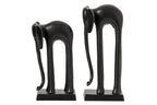 J-Line Olifanten - aluminium - zwart - set van 2