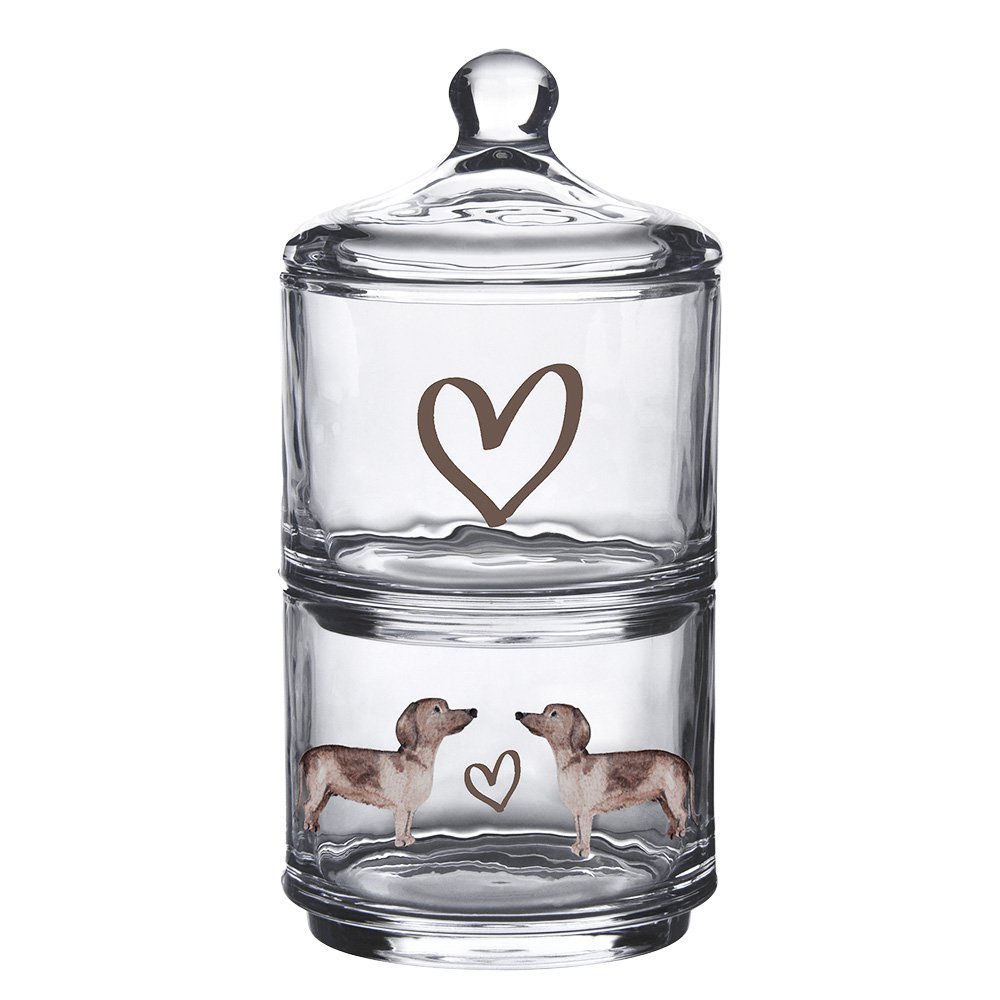 Voorraadpot Deksel Ø 10x21 cm Glas Teckel Voorraadbus