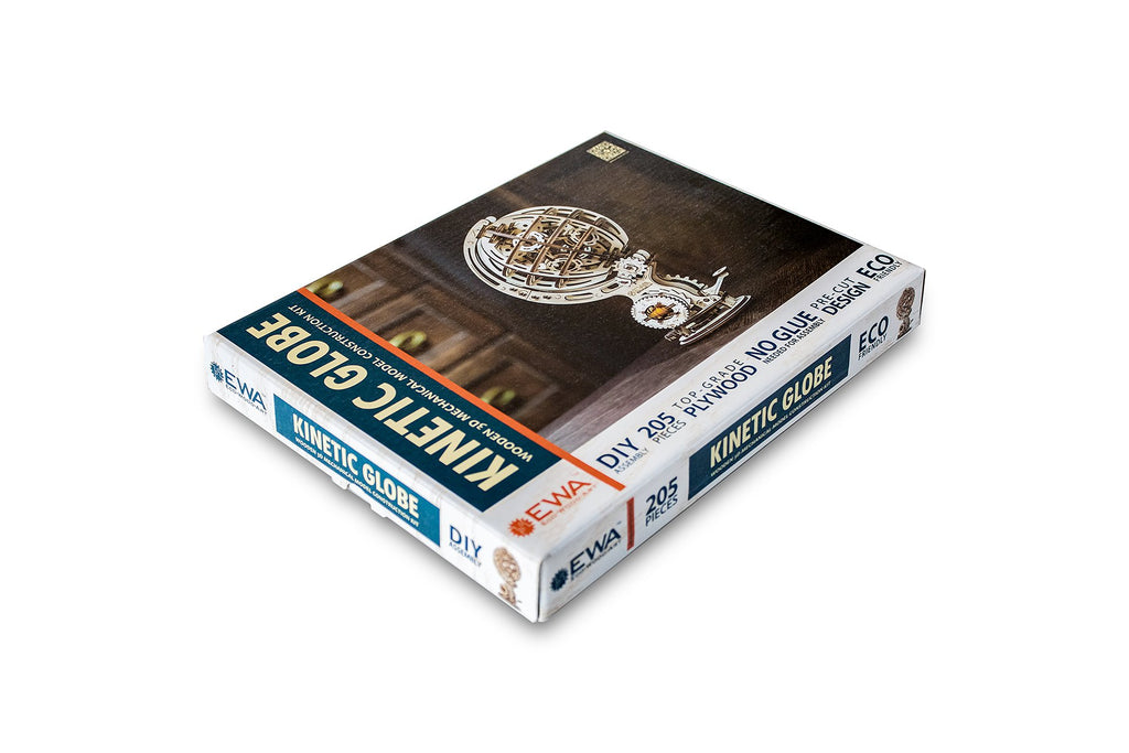 Eco Wood Art (EWA) 3D Mechanische Puzzel, Kinetic Globe, 723, 16x13x25cm