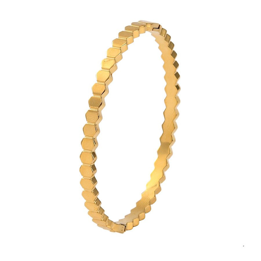 Louiz Rhombus Bangle Goudkleurig