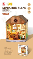 DIY Miniature Scene 3D Bedroom Slaapkamer met LED- verlichting- MDF