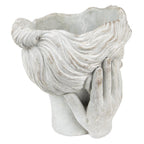Bloempot Hoofd Ø 11x20 cm Grijs Steen plantenpot