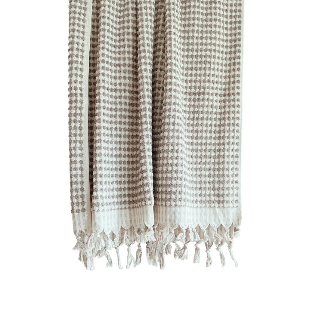 PomPom Handdoek Taupe
