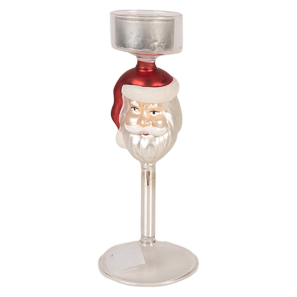 Waxinelichthouder Ø 7x20 cm Transparant Glas Kerstman