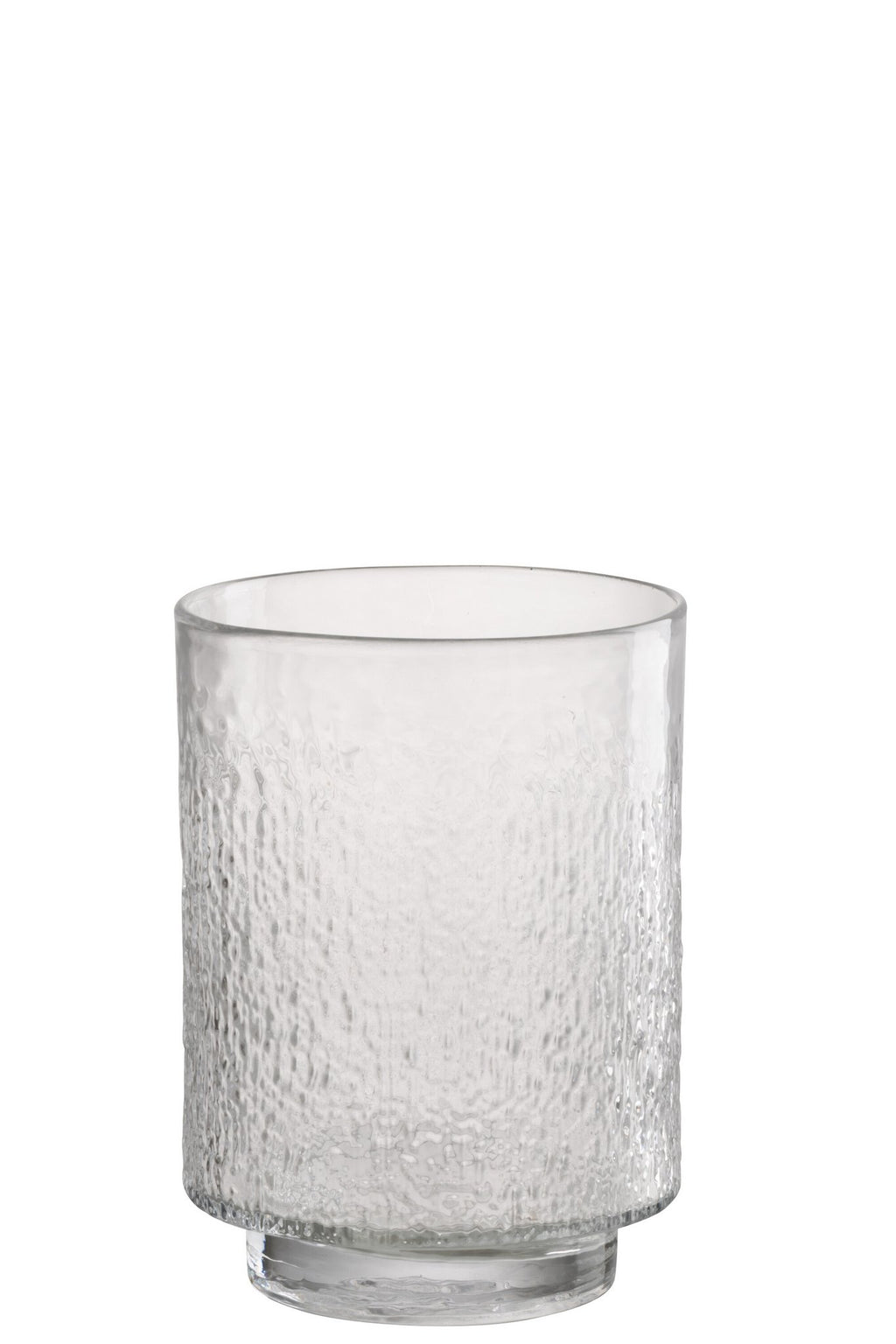J-Line vaas Cilinder Reliëf - glas - transparant - S