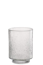 J-Line vaas Cilinder Reliëf - glas - transparant - S