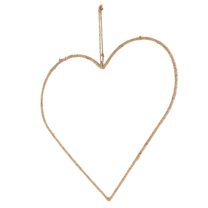 Jute hanger hart 38x38cm naturel