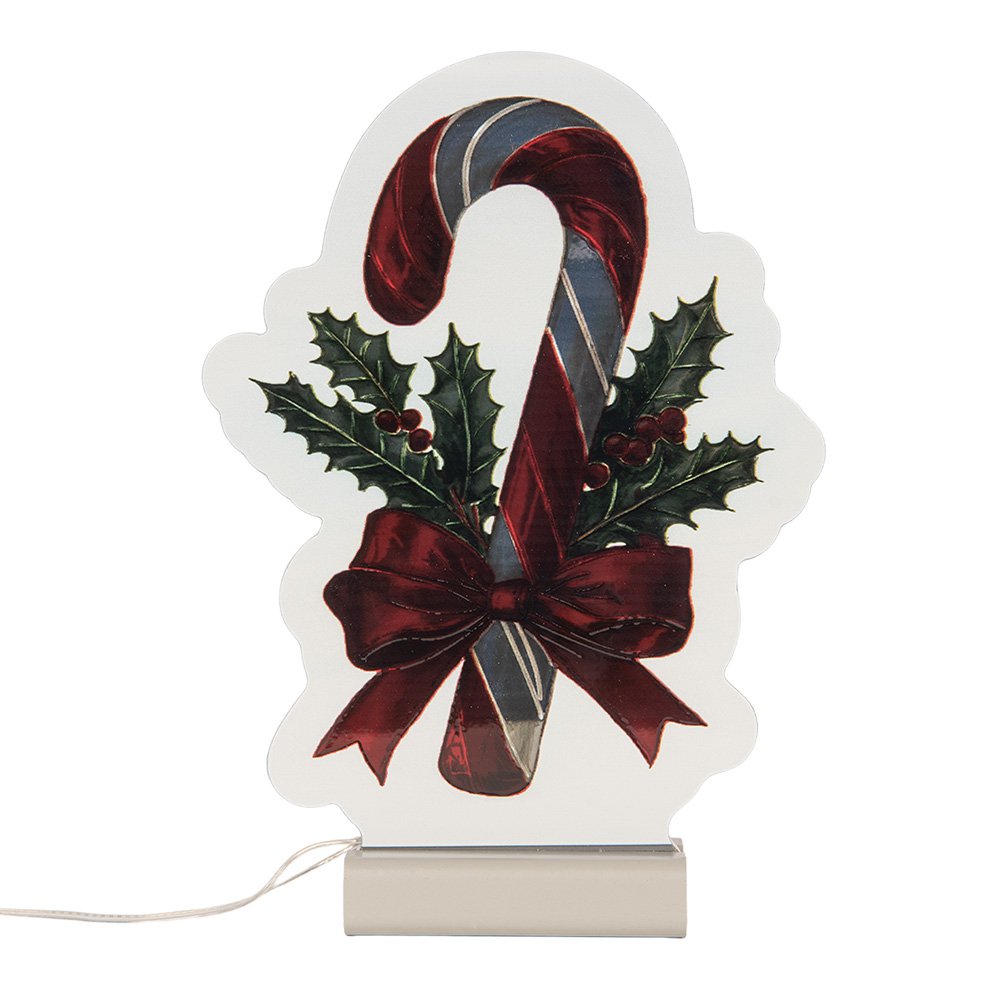 Kerst Infinity Spiegel Lamp Zuurstok 15x5x21 cm Rood Kunststof