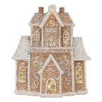 Gingerbread house met LED 18x9x20 cm Bruin Kunststof