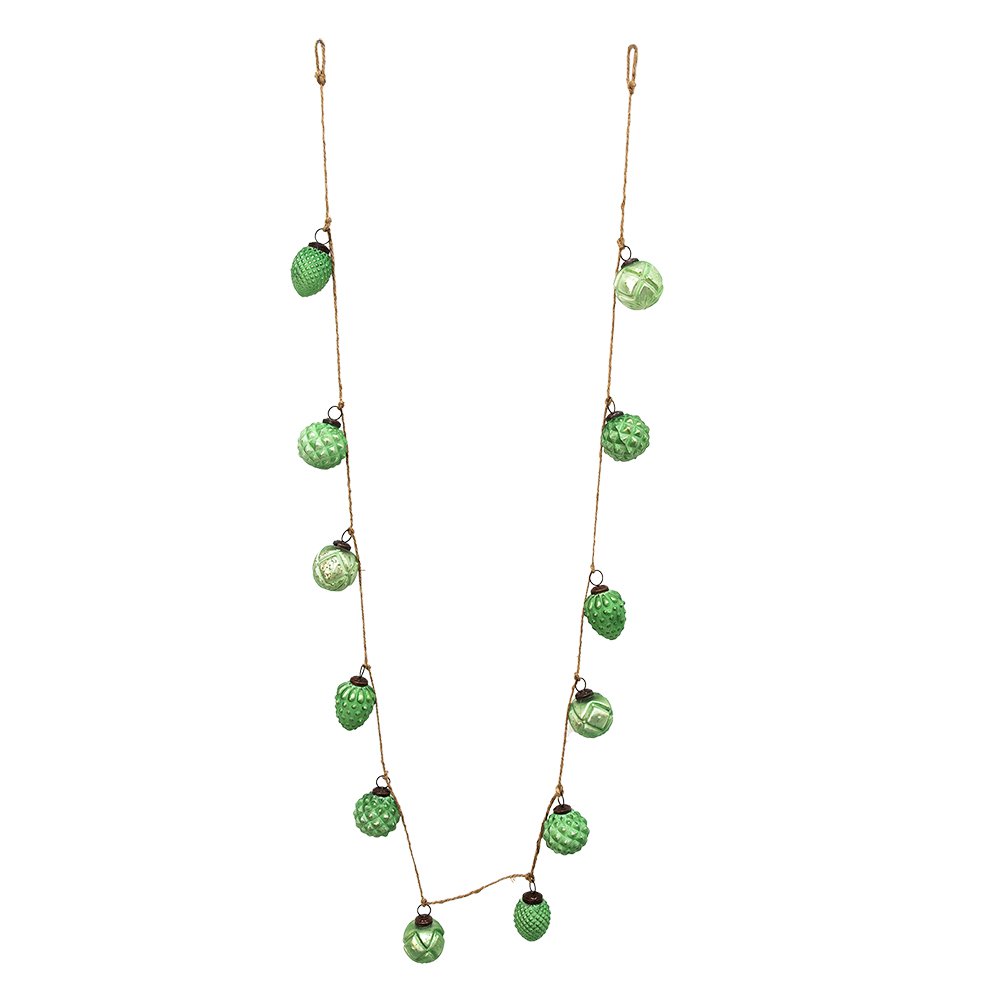 Kerstbal set van 12 Ø 5 cm / 190 cm Groen Glas Kertshanger
