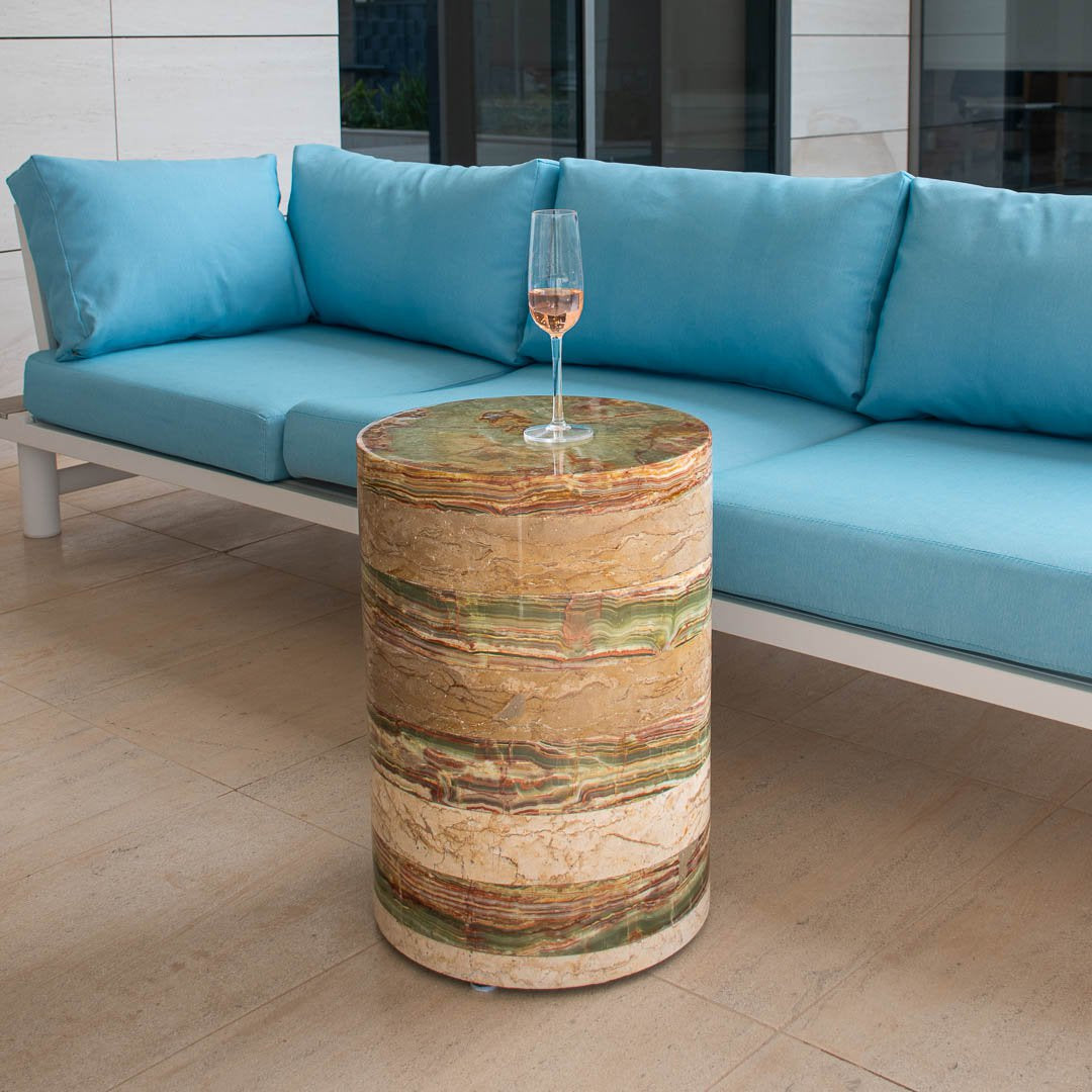Salontafel Beige Marmer en Groene Onyx
