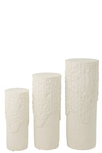 J-Line decoratie Sokkel Rocky Reliëf - polyresin - wit - M