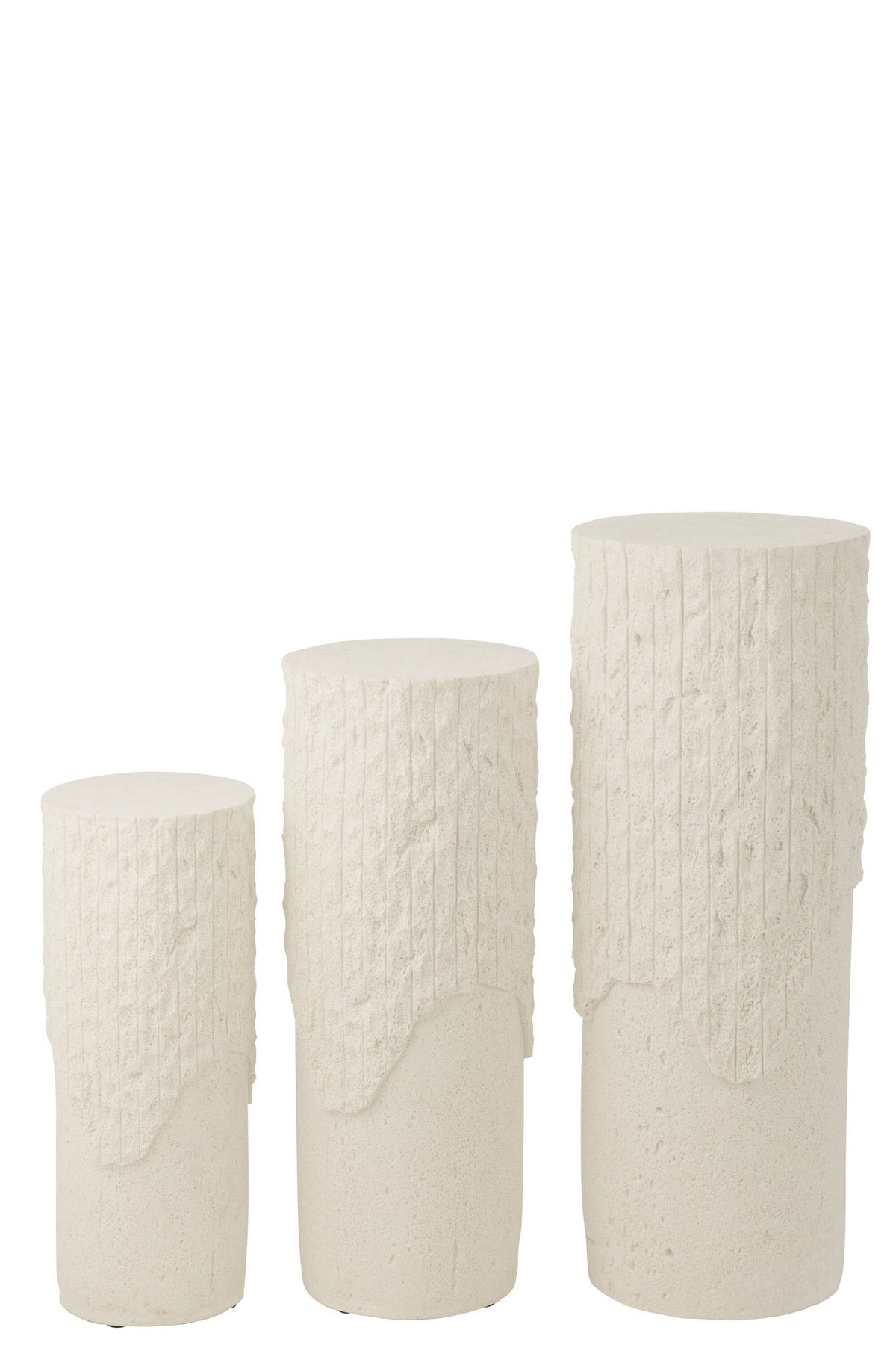 J-Line decoratie Sokkel Rocky Reliëf - polyresin - wit - M