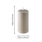 Led Kaars weduwe beige 15x8cm