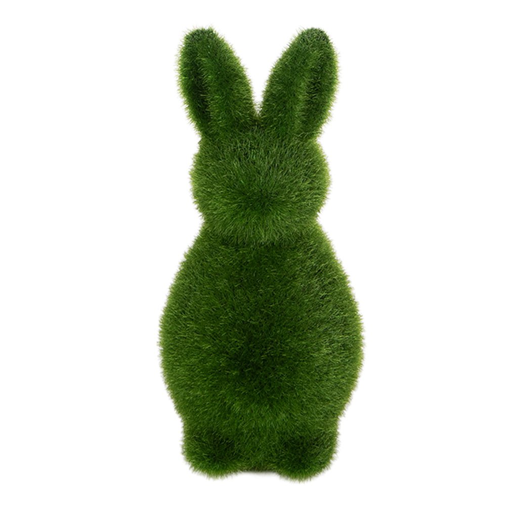 Decoratie Beeld Konijn Ø 9x21 cm Groen Kunststof