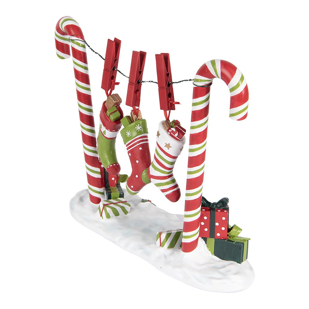 Kerstdecoratie Beeld Zuurstok 32x10x25 cm Rood Kunststof