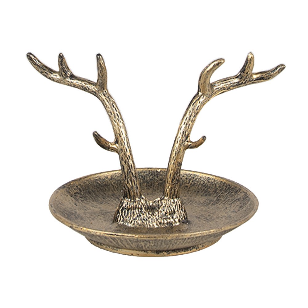 Decoratie schaal 11x9x8 cm Goudkleurig Metaal Gewei