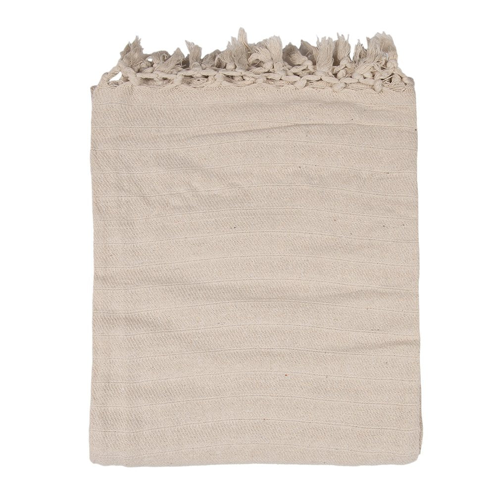 Plaid 125x150 cm Beige Katoen Streek Deken
