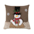 Sneeuwman Hoge Hoed kussen bruin 40x40cm