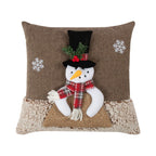 Sneeuwman Hoge Hoed kussen bruin 40x40cm