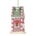 Kersthanger Gingerbread house 6x4x8 cm Roze Kunststof