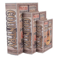 Opbergdoos Set van 3 Boeken 27 /22 /17 cm Beige Hout