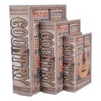 Opbergdoos Set van 3 Boeken 27 /22 /17 cm Beige Hout