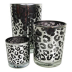 Theelichthouder zilver leopard small 8cm*
