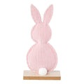 Stoffen haas op voet 8x4x19cm roze