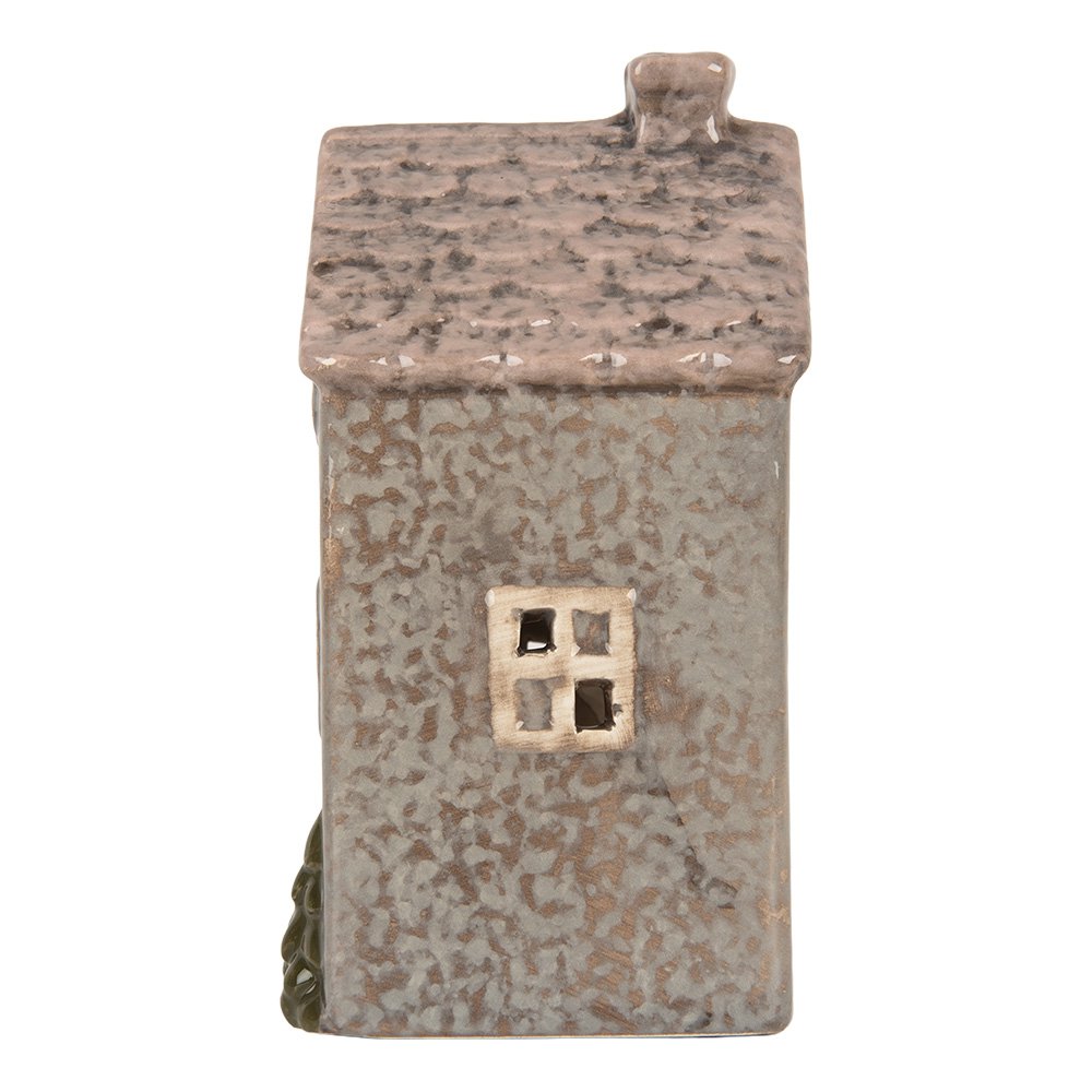 Waxinelichthouder Huis 10x8x15 cm Blauw Keramiek