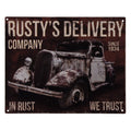 Tekstbord Auto 25x20 cm Bruin IJzer Wandbord