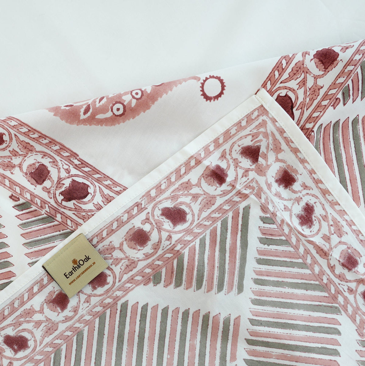 Laken | Katoenen handblok Rajasthani | 3-delige set
