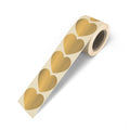 Golden hearts - Cadeaustickers op rol - 500 stuks