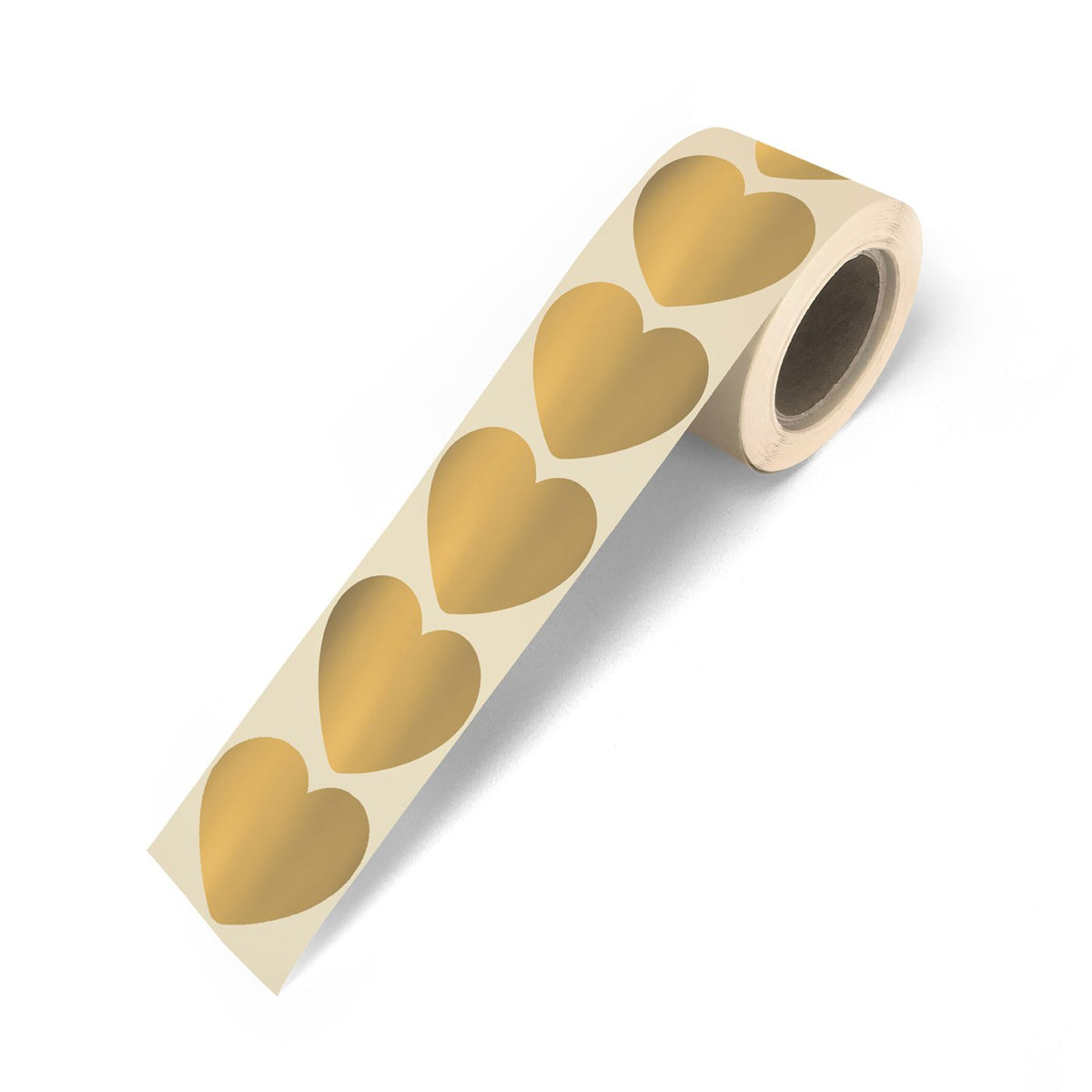 Golden hearts - Cadeaustickers op rol - 500 stuks