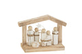 J-Line Kerstcadeau - hout - wit/naturel