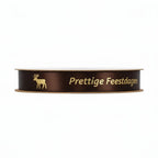 Satijn lint – Prettige Feestdagen – Bruin - 15mm x 100m