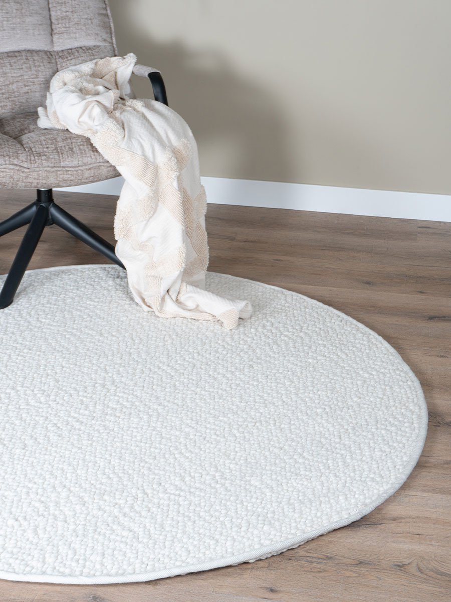 Vloerkleed Stone White Rond ø160 cm