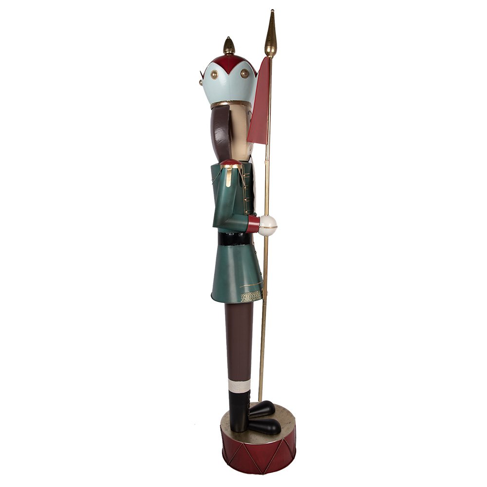 Kerstdecoratie Beeld Notenkraker 67x41x210 cm Groen Rood Metaal