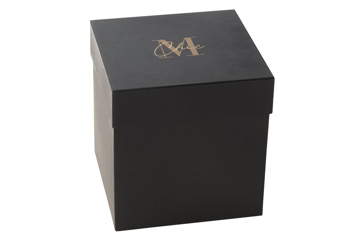 J-Line geurkaars M-Chic - Oud & Amber - glas - goud/zwart - L - 140U