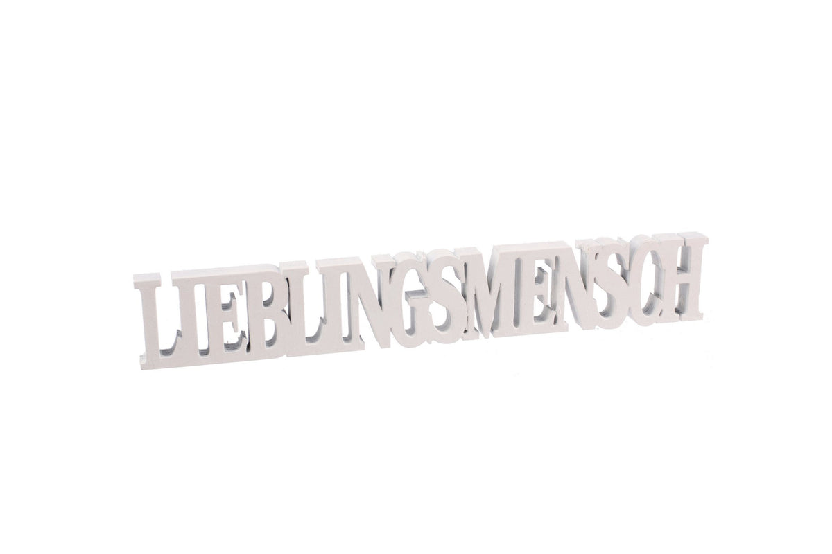 Houten tekst Lieblingsmensch 5st 21x3.5cm wit