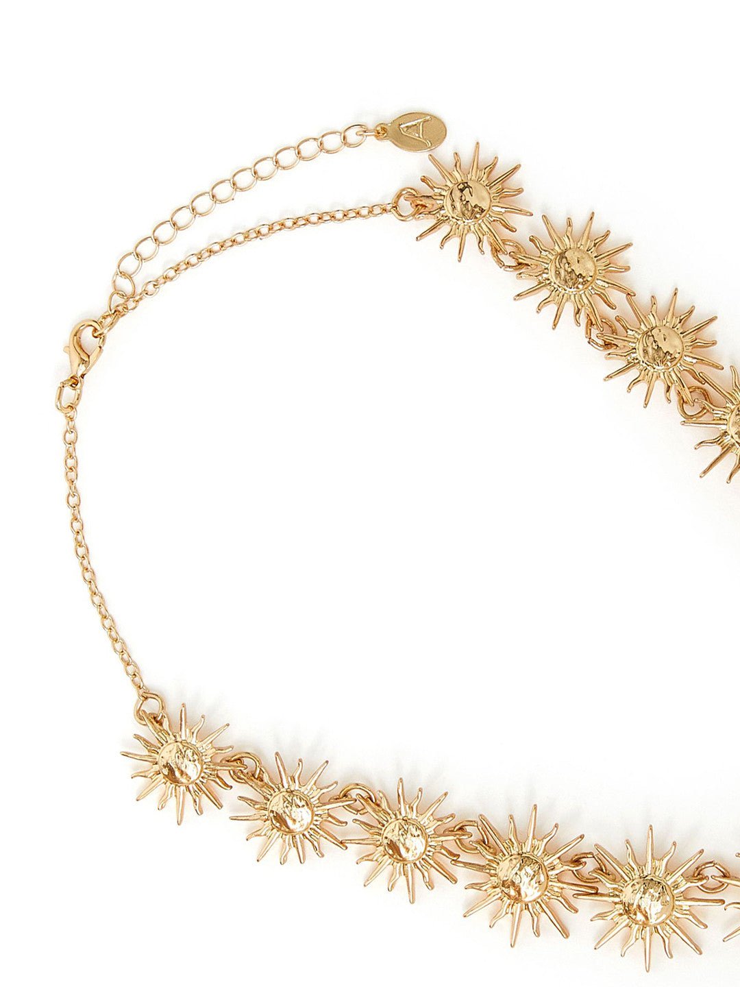 Verklaring ketting met zonnekraag – mode-sieraden – goudkleurige legering – 40 cm