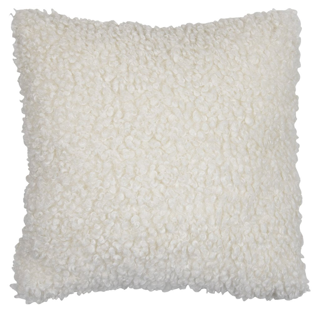 Kussen teddy krul wit 45x45cm