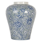 Vaas Ø 21x26 cm Blauw Keramiek Bloemen